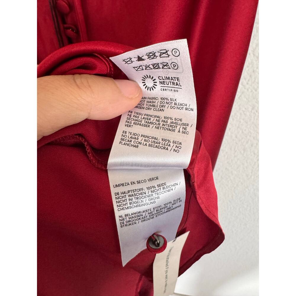 Reformation Jenny Silk Open Back Maxi Dress in Sangria Red – NWT Size M - Picture 12 of 12